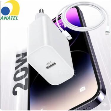 Imagem de Carregador Fonte Iphon 11 12 13 14 Anatel Usbc 20W Turbo Compatível Mo