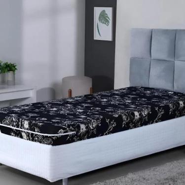 Imagem de Capa De Colchão Ibitex Solteiro Malha Gel Estampada Cor Pret - Congrat