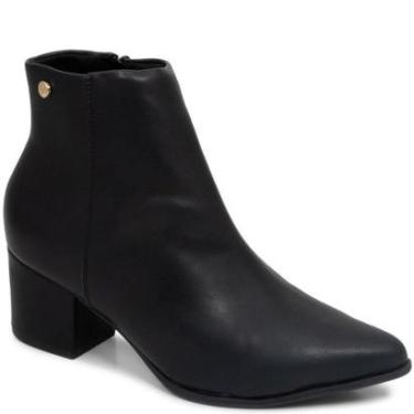 Imagem de Bota Cano Baixo Salto Bloco Bico Fino Zíper Via Uno 828011-Feminino