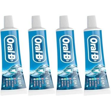 Imagem de 4x Creme Dental Oral-B Pasta de dente 4 em 1 Llimpeza Profunda 70g