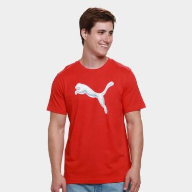 Imagem de Camiseta Puma Graphic Cat Logo Masculina, Vermelho, M