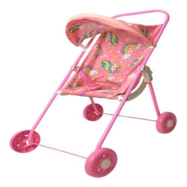 Imagem de Carrinho de boneca sentado infantil rosa para menina - Mepkids