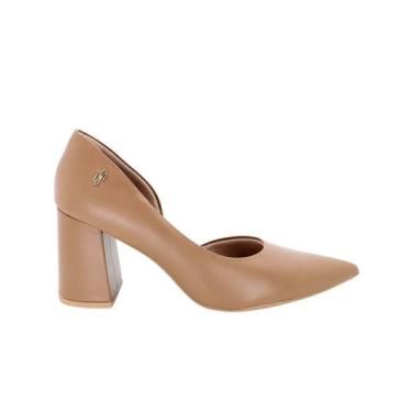 Imagem de Scarpin Feminino Usaflex Ah0508039 Salto Liso, Bege, 36
