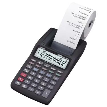 Imagem de Calculadora com Impressão Casio HR-8RC-BK 12 Dígitos Visor LCD Amplo de Mesa Profissional Preto