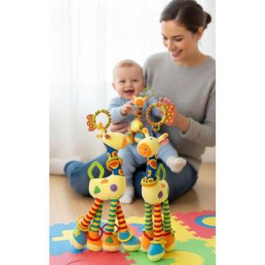Imagem de 2x Móbile Girafa Divertida Para Berço Mordedor Bebê Amarelo - Congratu