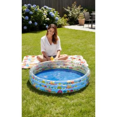Imagem de 2x Piscina Inflável Infantil 450L Redonda Diversão Segura - Congratula