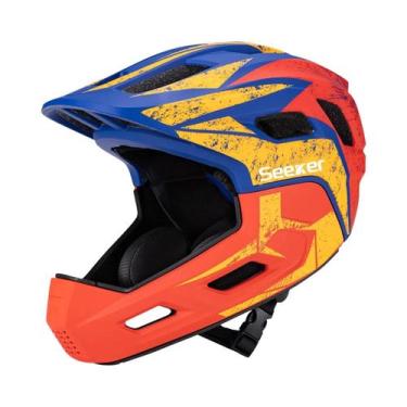 Imagem de Capacete Infantil Integral Para Bicicleta Com Protetor De Queixo Remov