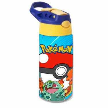 Imagem de Garrafa Squeeze Térmica de Inox Pokemon Escolar 350ml - Mecolour