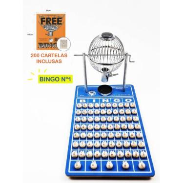 Imagem de Bingo Globo Cromado N1 Completo C/ 200 Cartelas BINGTOYS - TRÊS REIS