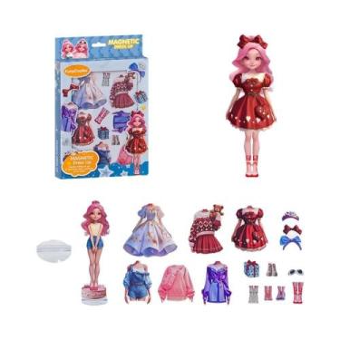Imagem de Adesivos Magnéticos De Princesa DIY: Boneca De Vestir Com Roupas Inter