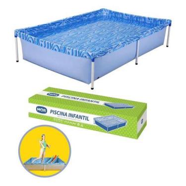 Imagem de Piscina Infantil Retangular Estrutural 1000 Litros Mor Azul Azul Estam