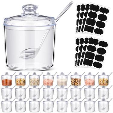 Imagem de Pote de Açúcar Tioncy 24 unidades 400 ml Transparente com Colher e Eti