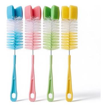 Imagem de Escova de Limpeza Mamadeira Garrafa Copo Esponja Antiaderente Escova C