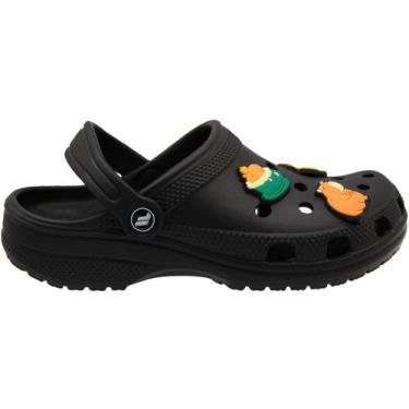 Imagem de Clog Infantil Corfly Botons Divertidos Removíveis Menina, Preto, 26/27