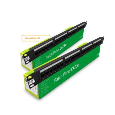 Imagem de Kit Patch Panel Sohoplus CAT.5E - 24 PORTAS T568A/B - 2 peças