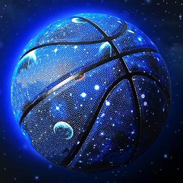 Imagem de MINDCOLLISION Bola de basquete grafiti, couro macio durável, para crianças, adolescentes, iniciantes, tamanhos 7 e 5, universo, nº 7