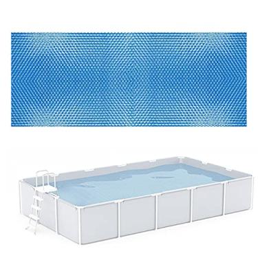 Imagem de Yajun Capa de piscina retangular solar para piscina de água com cobertura isolante, filme em forma de coração, bolha, à prova de poeira para ambientes externos, 31,2 m