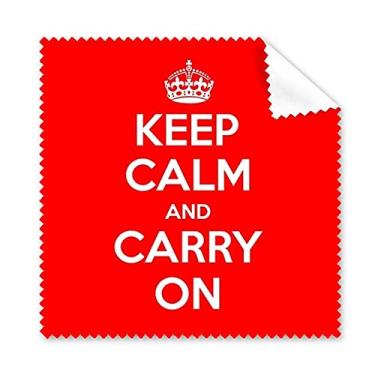 Imagem de Pano de limpeza vermelho com citação Keep Calm and Carry On, 5 peças