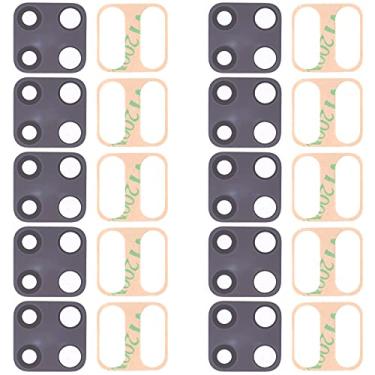 Imagem de HONGYAN Peças de substituição de telefone celular 10 PCS Lente da câmera traseira para Xiaomi Redmi Note 9 Pro M2003J6B2G Acessórios telefônicos