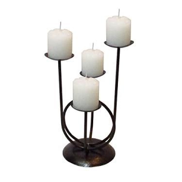 Imagem de Castiçal 4 Aros decoração 4 Velas brancas Candelabro