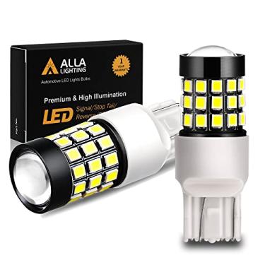 Imagem de Alla Lighting T20 7443 7440 Lâmpadas de freio estroboscópica LED super brilhantes 2835 SMD 12V Filamento duplo 6000 K Xenon branco piscando luzes para carros, caminhões 7441 7444 7442
