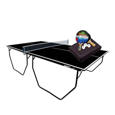 Imagem de MESA PING PONG MDP 15mm COR PRETA KLOPF 1087 + KIT Raquetes e Bolinhas 5055 + Capa Impermeável
