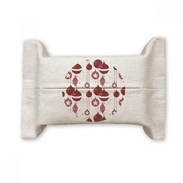 Imagem de Bolsa de linho de algodão com estampa vermelha branca para decoração de Natal