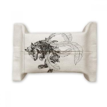 Imagem de Obra-prima chinesa montanhas rios desenhando capa de papel para lenços faciais bolsa de linho de algodão