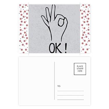 Imagem de Cartão postal de Natal com estampa de gesto personalizado preto OK cartão postal Bênção