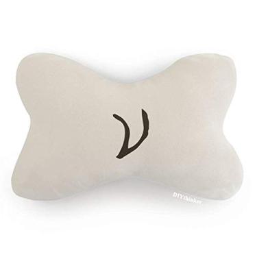 Imagem de DIYthinker Alfabeto grego Nu silhueta preta acabamento de carro travesseiro decoração apoio de cabeça almofada almofada