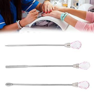 Imagem de Utensílios para unhas, espátula leve e fácil de segurar para misturar esmaltes para pegar decorações de unhas (rosa)