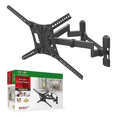 Imagem de Barkan Suporte de parede para TV, articulação de movimento total de braço duplo de 13 a 90 polegadas - Suporte de tela plana/curva de 4 movimentos, suporta até 59,9 kg, extra estável, garantia