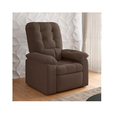 Imagem de Poltrona Besthouse Estoril, Reclinável, com Apoio para os Pés e Revestida em Suede Veludo