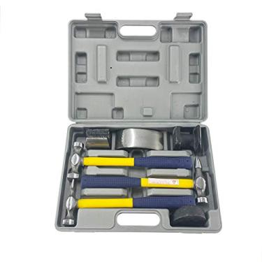 Imagem de TEXALAN 7 PC Auto Body Fender Repair Tool Hammer & Dolly Set Dent Bender Fibra de Vidro Alça de Plástico Caixa de Plástico EUA Frete Grátis