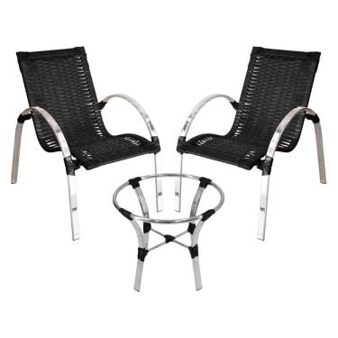 Imagem de Conjunto de Mesa de Centro e 2 Cadeiras Garden para Área Externa