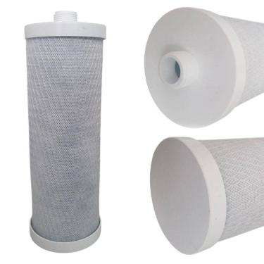 Imagem de Filtro Refil Carvão Ativado Aqualimp Antigo Preto Azul Rosca