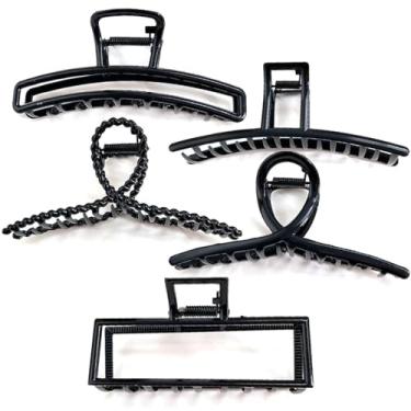 Imagem de Grampos de fixação de cabelo de liga metálica, 5 peças, simples, grandes para prender o cabelo grampos