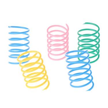 Imagem de Suporun Brinquedos para gatos de 5 peças com mola colorida de plástico para animais de estimação, cor aleatória, primavera interativa