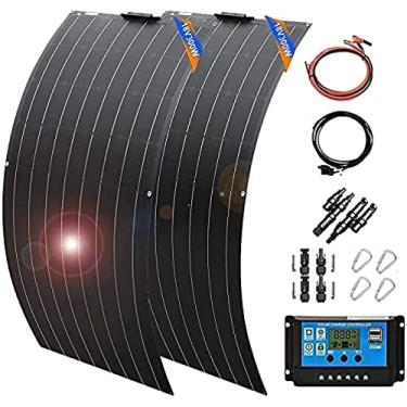 Imagem de Painel solar Painéis solares flexíveis de 600 watts, painel solar de 300 W x 2, módulo de alta eficiência carregador de energia fotovoltaica com acessórios