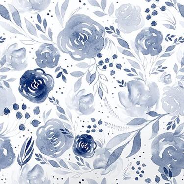 Imagem de NEOFEN Papel de parede azul aquarela floral papel de parede de contato folha azul para armários papel de parede autoadesivo à prova d'água para parede de bancada de cozinha