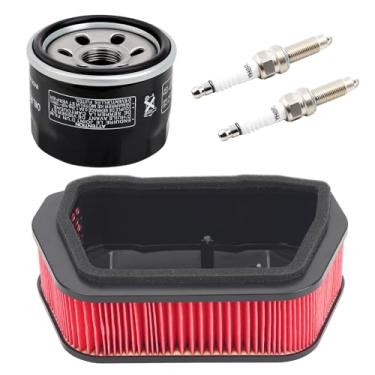 Imagem de TIANYAN Kits de filtro de ar 3D8-14451-00 de substituição para Yamaha XVS1300A V-Star Classic 2007-2009 com filtro de óleo e vela de ignição