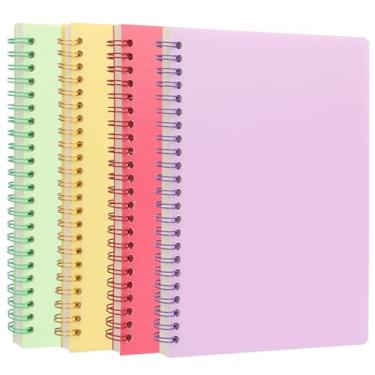 Imagem de Colorlife Caderno espiral A5, pacote com 4, capa dura 21 x 14,6 cm, caderno pautado pautado, 80 folhas/320 páginas para estudantes, escritório, material escolar, 4 cores