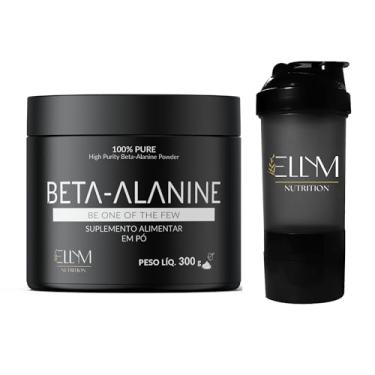 Imagem de Beta Alanina 300g + Coqueteleira 500mL Preta Shakeira ELLYM NUTRITION Alto Rendimento Qualidade Premium Garra Whey Suplementos