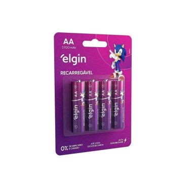 Imagem de Pilha Recarregável Elgin Aa 2700mah Blister Com 04 Unidades [F108]