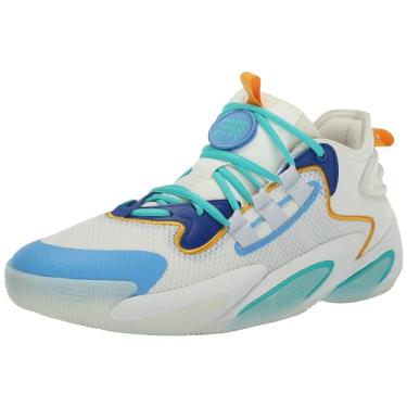 Imagem de adidas Tênis unissex adulto Byw Select Basketball Boost, Branco creme/branco cristal/azul explosão, 13 Women/12 Men