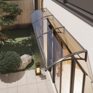 Imagem de Capa de abrigo contra chuva para janela externa, toldo externo para porta frontal, toldo para varanda de pátio, cobertura de policarbonato marrom, abrigo para toldo de porta com proteção UV,