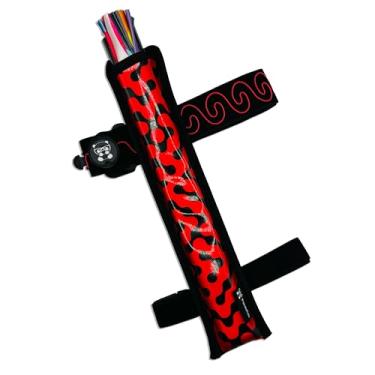 Imagem de Bolsa de telefone VERS MURSE com coldre para ventilador, faixa de braço/perna, zíperes com fivela e bolso com zíper oculto para Raves/festas de circuito (coldre de ventilador vermelho + cinto de LED