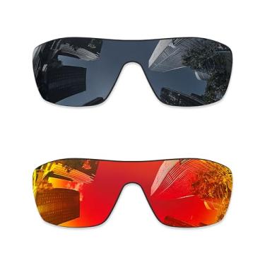 Imagem de Combine8 Lentes de reposição Ploarized para óculos de sol Oakley Batwolf OO9101 - preto + vermelho fogo