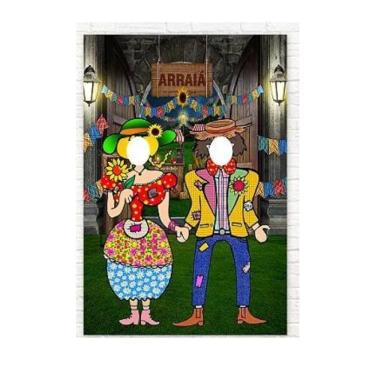 Imagem de Painel Decorativo Vazado Festa Junina Casal Caipira