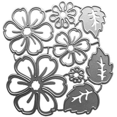 Imagem de Pétala de flor cortada para fazer cartões, matrizes de corte de metal de flores, parabéns, cortes, modelo de estênceis de gravação de feliz aniversário para decoração de scrap-booking, cartão de
